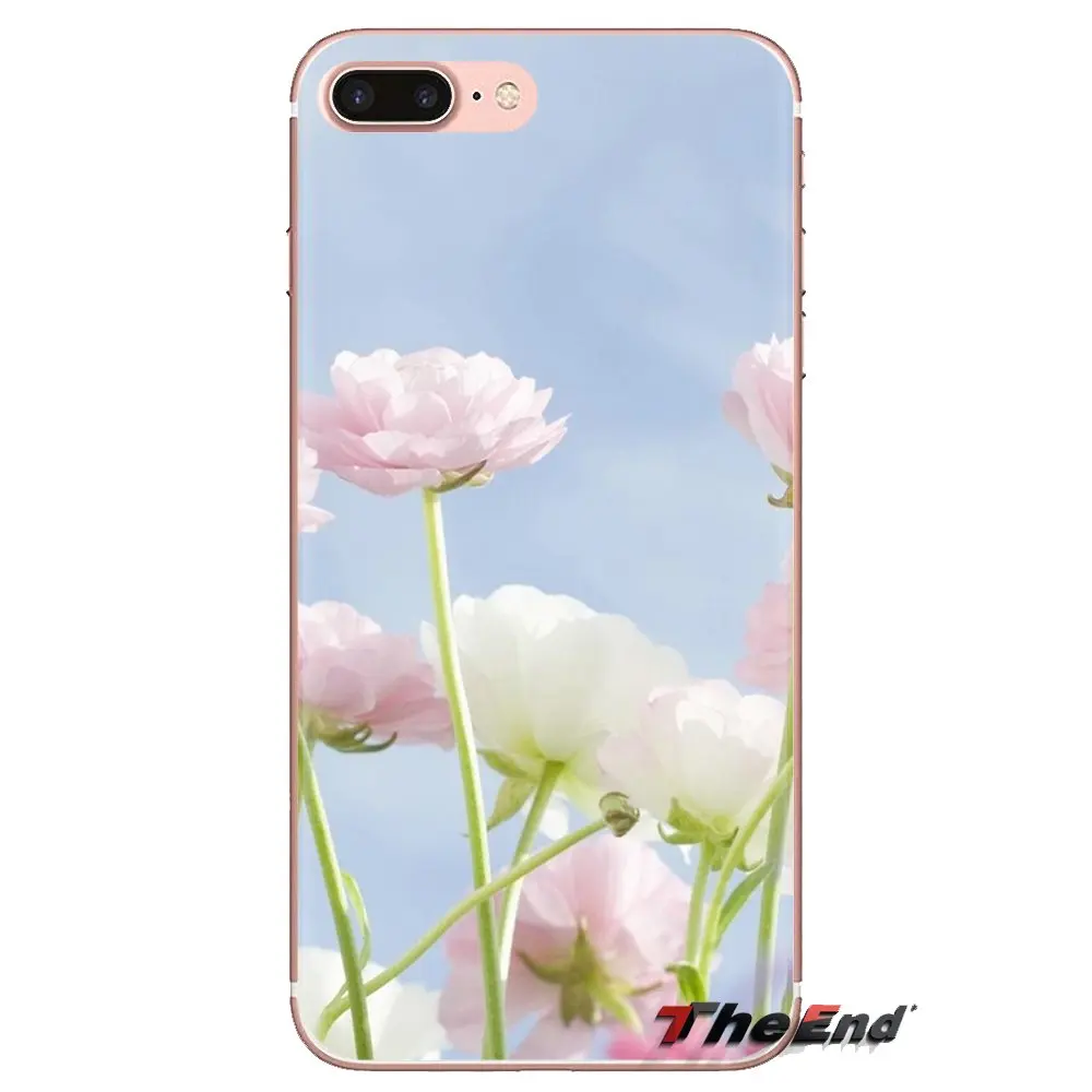 Для samsung Galaxy S2 S3 S4 S5 MINI S6 S7 edge S8 S9 Plus Note 2 3 4 5 8 Coque Fundas розовый цветок голубое небо HD