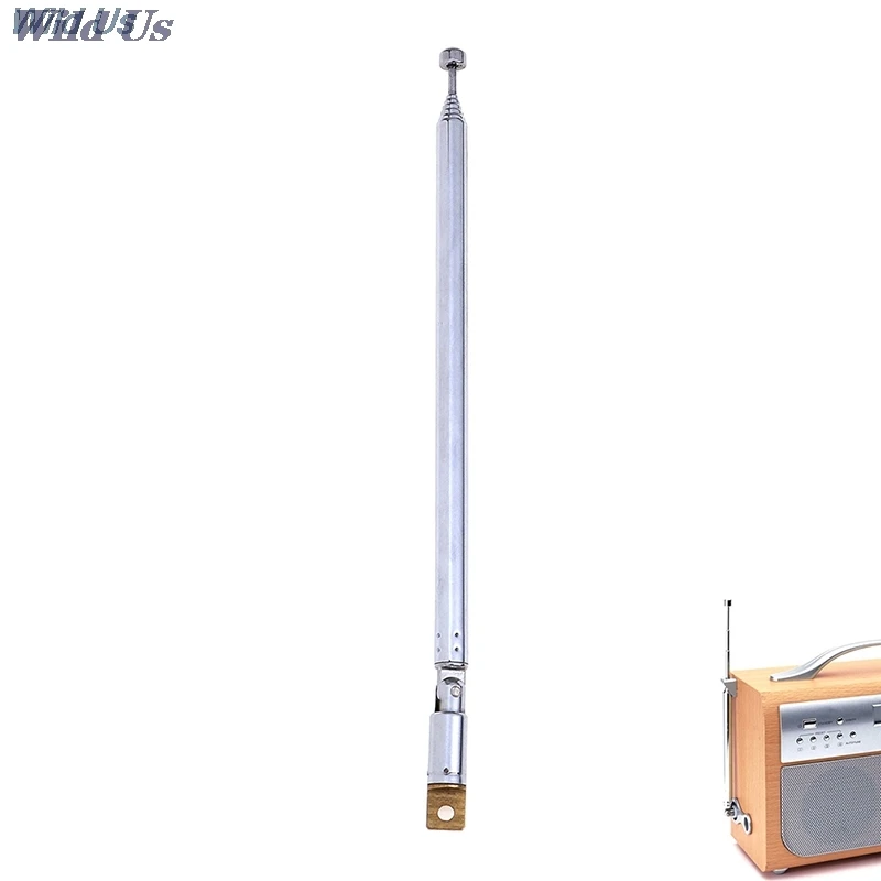 7-секционная телескопическая антенна для радио ТВ серебристая увеличенная общая