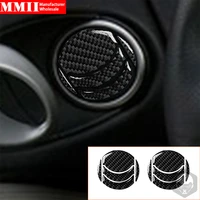for nissan 370z z34 2009 on real carbon fiber car air conditioner vent exhaust door outlet sticker modification accessories 1set