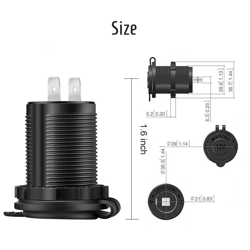 Universal Car Cigarette Lighter Socket 12V Waterproof Boat Motorcycle ATV RV Truck Sockets Power Plug Outlet | Автомобили и