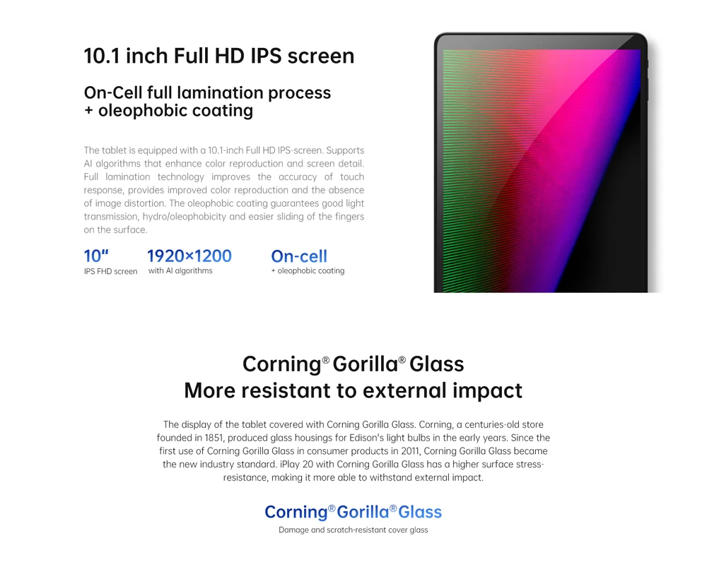 ALLDOCUBE iPlay 20 Pro планшет с 10 1-дюймовым дисплеем восьмиядерным процессором ОЗУ 6 ГБ