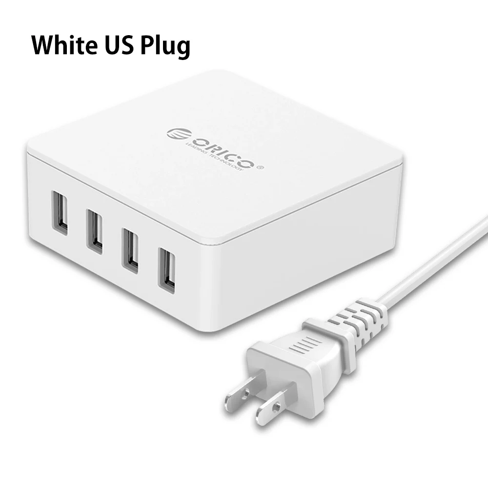 ORICO USB зарядное устройство, 4 порта, европейская вилка, универсальное зарядное устройство для смартфона, 5 В, 6.0A, 30 Вт, выход для Xiaomi iPhone - Тип штекера: США