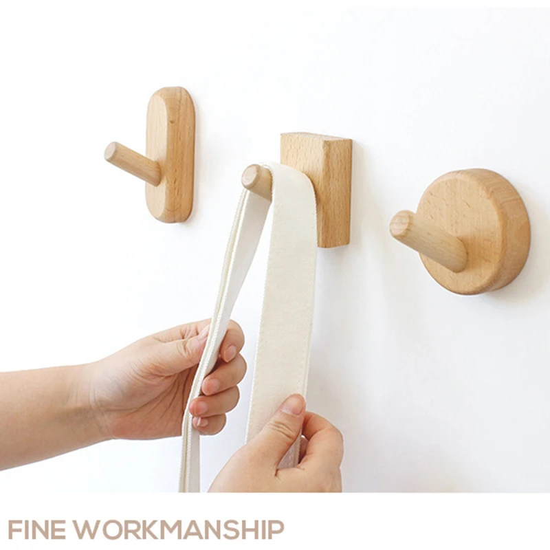 Креативный Буковый кожаный настенный держатель для ключей одежды шапка шарф