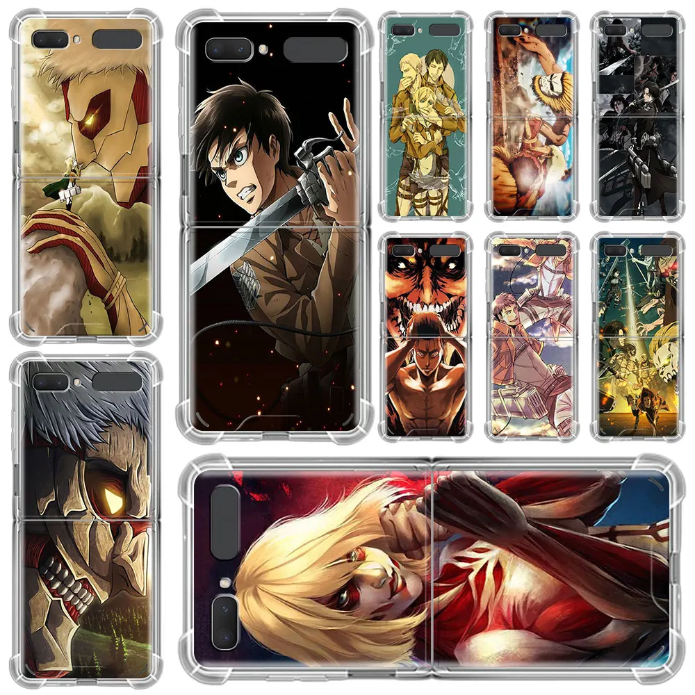 

Attack On Titan Anime Capa For Samsung Galaxy Z Flip 3 5G Case Airbag Clear TPU Shockproof Cover Transparent Cell Phone Funda
