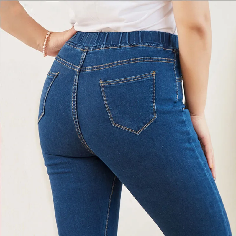 

Plus Size Skinny Jeans for Women Good Elastic Waist Stretchy Material Tummy Control Mom Jeans Size 5XL 6XL Curvy Jeans