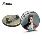 Классические броши с изображением бойцовского клуба мистери фильм триллер, Джека Тайлера, винтажные, с кабошоном, с фото, Мужская брошь на лацкан для одежды, ювелирное изделие