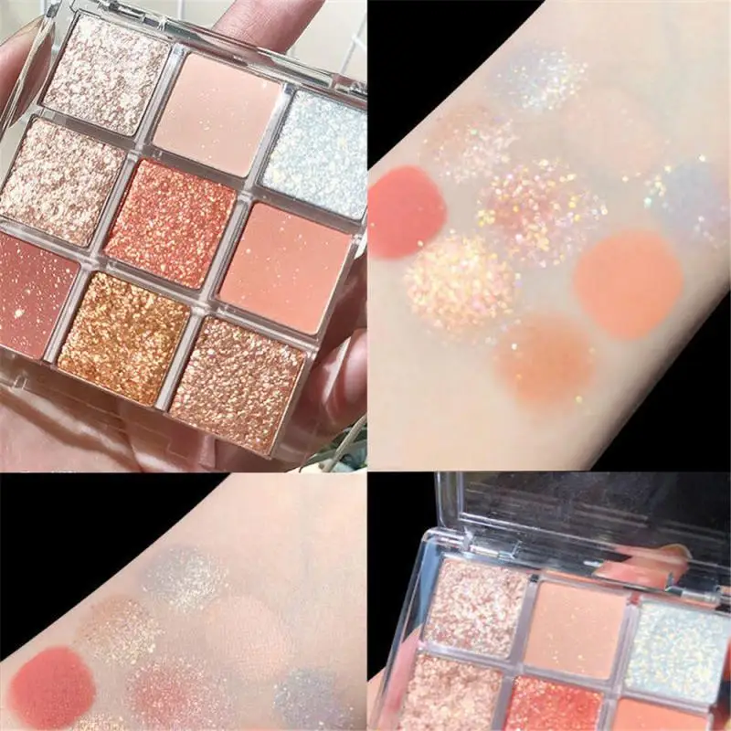 

New 9 Colors Eyeshadow Palette Waterproof Not easy to take off Makeup Grid Eyeshadow Nine-color AcrylicNine Charming Makeup