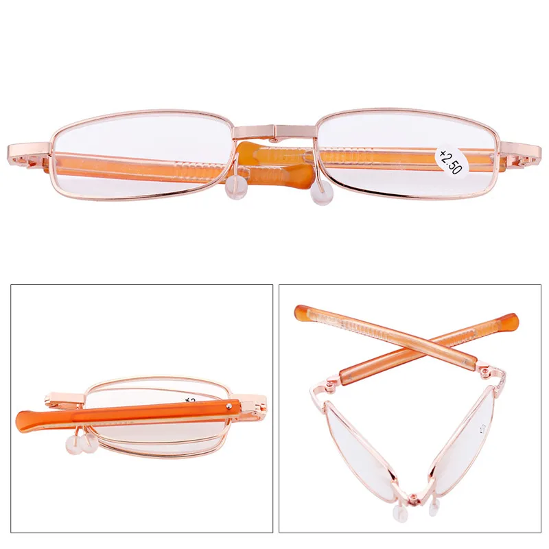 Портативный Карманный складной унисекс Для женщин мужчин Золотая оправа очки