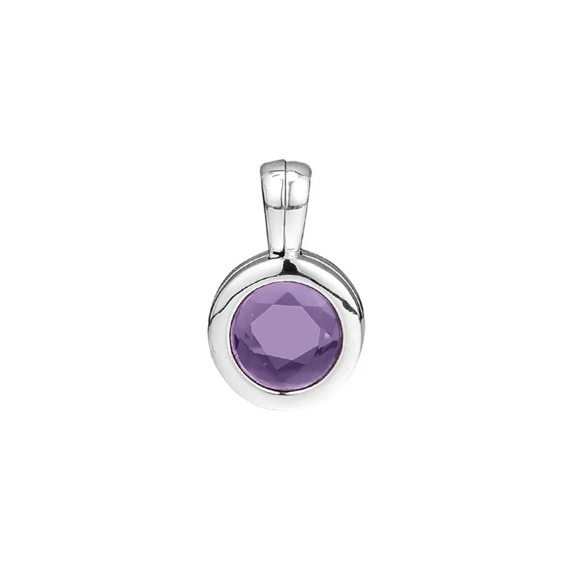 

2020 Purple Faceted Floating Locket Pendant Charms for Snake Chain Bracelets Women 925 Sterling Silver Charms for Jewelry Making