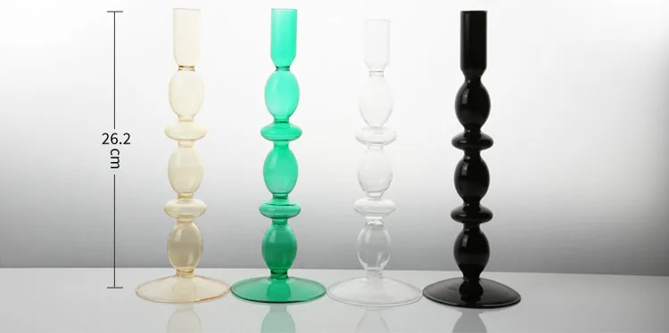 

Wedding Candle Holder Vintage Glass Candlestick Handmade European Romantic Dinner Decoration For Home Rod Wax Candelabrum Gift