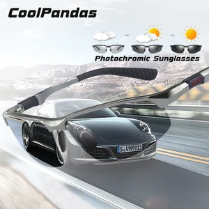 CoolPandas Brand Photochromic Sunglasses Men Polarized Chameleon Male Sport Sun Glasses Day Night Vi