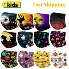 10 шт., одноразовые нетканые маски для лица с рисунком на Хэллоуин