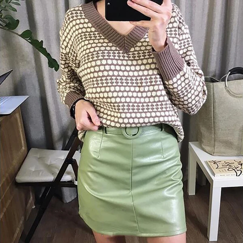 Msfancy кожаная женская мини юбка с завышенной талией Твердые Цвет Pu трапециевидной