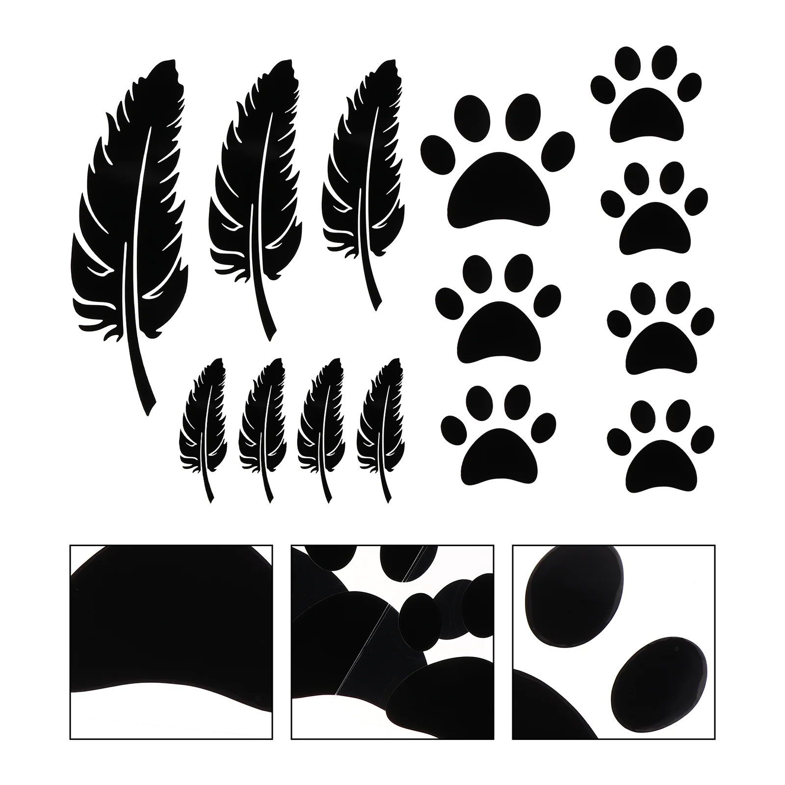 

2 набора персонализированных наклеек с искусственными перьями