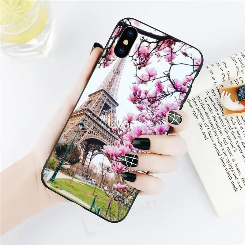 

Romantic Paris Eiffel Tower flower Phone Case for iPhone 11 12 pro XS MAX 8 7 6 6S Plus X 5S SE 2020 XR