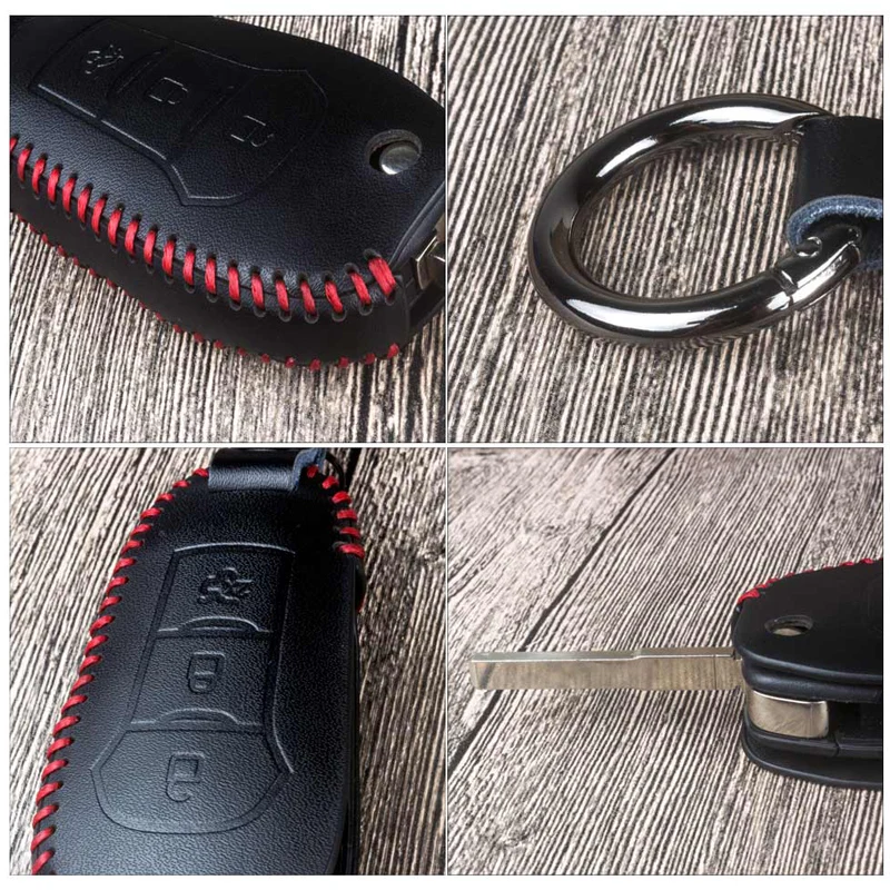 Чехол для ключей из натуральной кожи с дистанционным управлением Ford Fiesta Focus 3 4 ST MK3