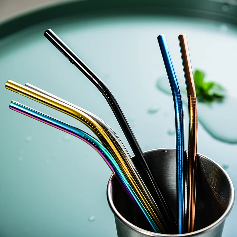 Красочное питье соломинки многократного использования металлическая соломинка