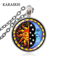 karairis sun god moon necklace day and night yin yang pendant galaxy space jewelry universe sweater necklace for women girls