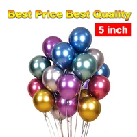 balloon decor 5 inch metallic chrome latex round metal balloons birthday party globos baby shower wedding party decorations
