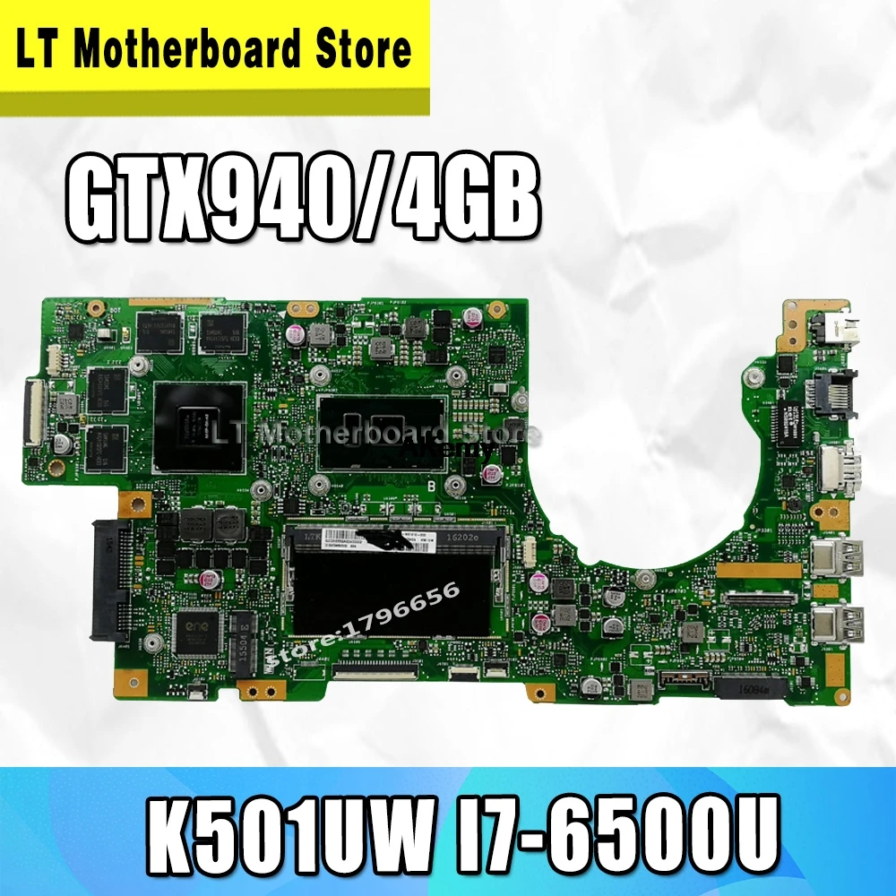 K501UW материнская плата для ноутбука ASUS K501UW K501UWK K501U K501 тестовая оригинальная материнская плата DDR4-8G-RAM I7-6500U GTX940/4 GB Graphic