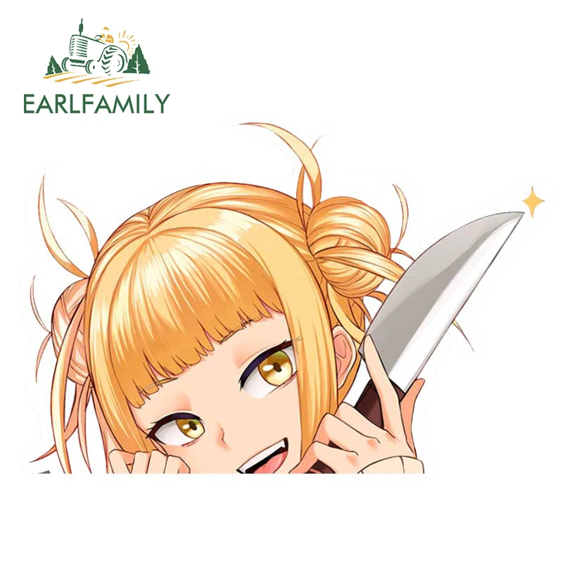 

EARLFAMILY 13cm x 8.6cm Cute Himiko Toga Car Stickers for My Hero Academia Car Styling Anime Peeker Decals Vinyl Car Wrap