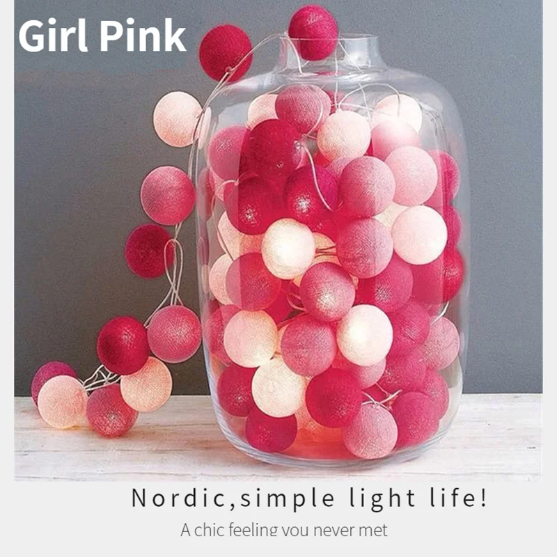 3M LED Cotton Garland Ball Light String Outdoor Holiday Wedding Christmas New Year Party Baby Bed Fairy Lights Decoration | Лампы и