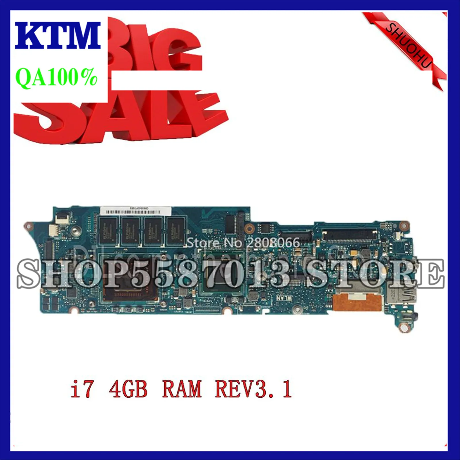 

KEFU UX21E Motherboard For ASUS UX21E Laptop Motherboard with cpu i7 ev3.1/3.3 UX21E Test original Mainboard Test