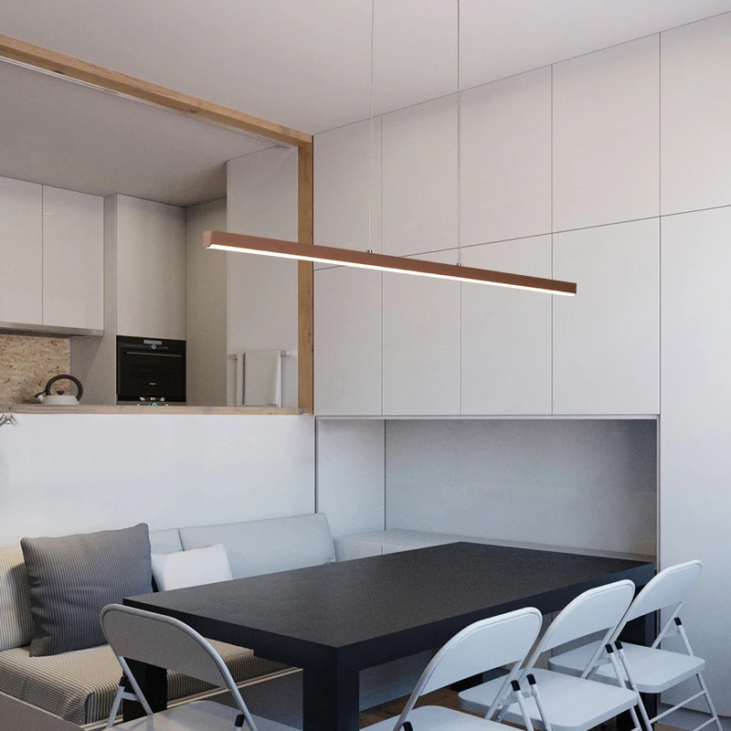 Коричневая готовая современная светодиодная Люстра для столовой кухни комнаты