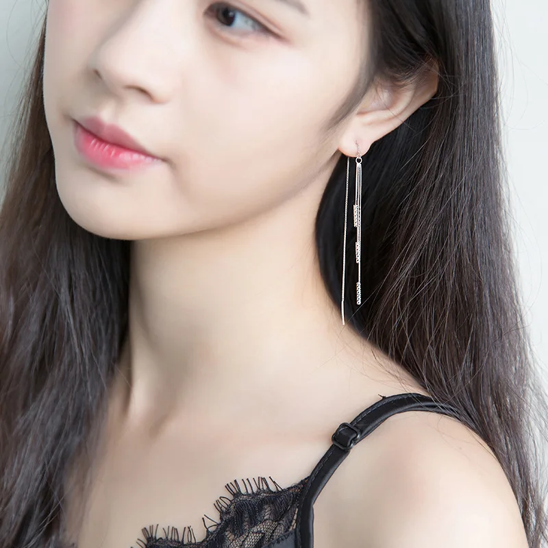 Женские серьги подвески в виде геометрических фигур серебряного цвета|Серьги-подвески| |