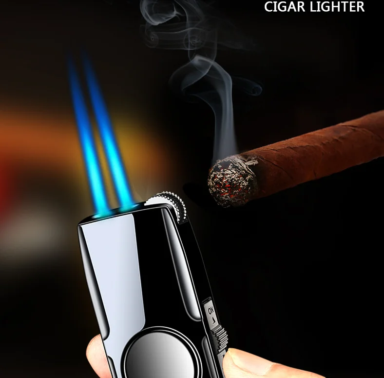 Надувная газовая зажигалка с двойным пламенем креативная игрушка спиннинг