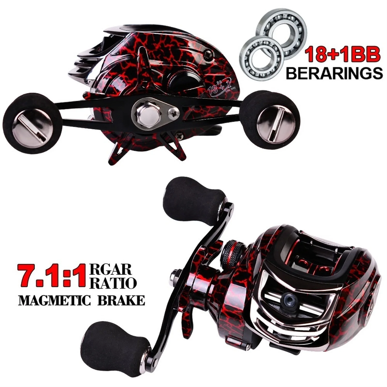 

New Type 18 + 1BB Metal Throwing Wheel Left And Right Hand Fishing Reel 7.1:1 Fishing Reel, Sea Fishing Reel Fishing Accessories