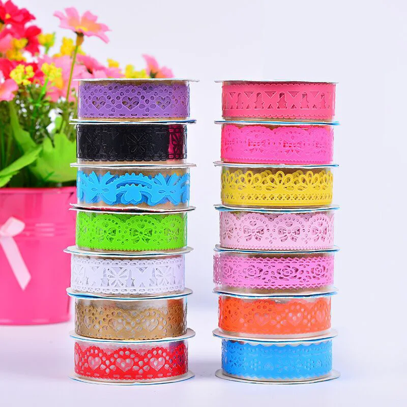 

1pc Self Adhesive Random Color Lace Sticky Washi Tape Paper DIY Scrapbooking Decorations Stationery Adhesive Sticker Home Decor