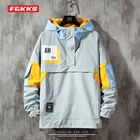 FGKKS 2021 Весна Осень Новые модные толстовки с капюшоном для мужчин молодежная мода с принтом пуловер с капюшоном хип-хоп повседневные свободные карго толстовки мужские
