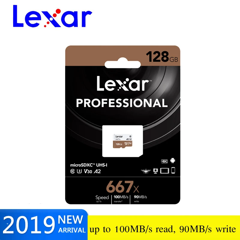 Оригинальная карта памяти Lexar Micro SD SDXC 128 ГБ высокая скорость до 100 м/с Class10 667x
