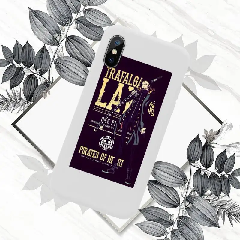 

One Piece Trafalgar Law Logo Phone Case Candy Color for iPhone 11 12 mini pro XS MAX 8 7 6 6S Plus X SE 2020 XR