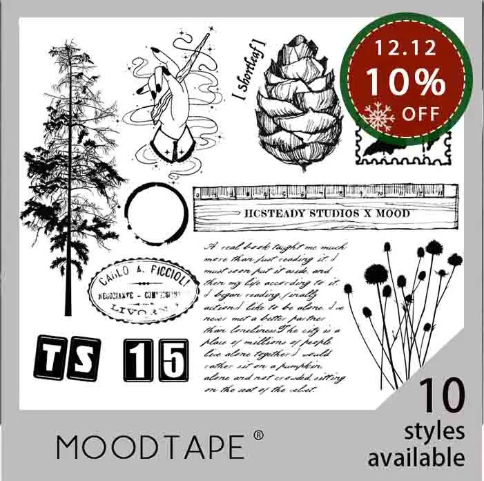 Moodtape винтажный прозрачный Штамп для DIY скрапбукинга/фотоальбома декоративный прозрачный Штамп Дерево кофе пятна резиновый штамп печать
