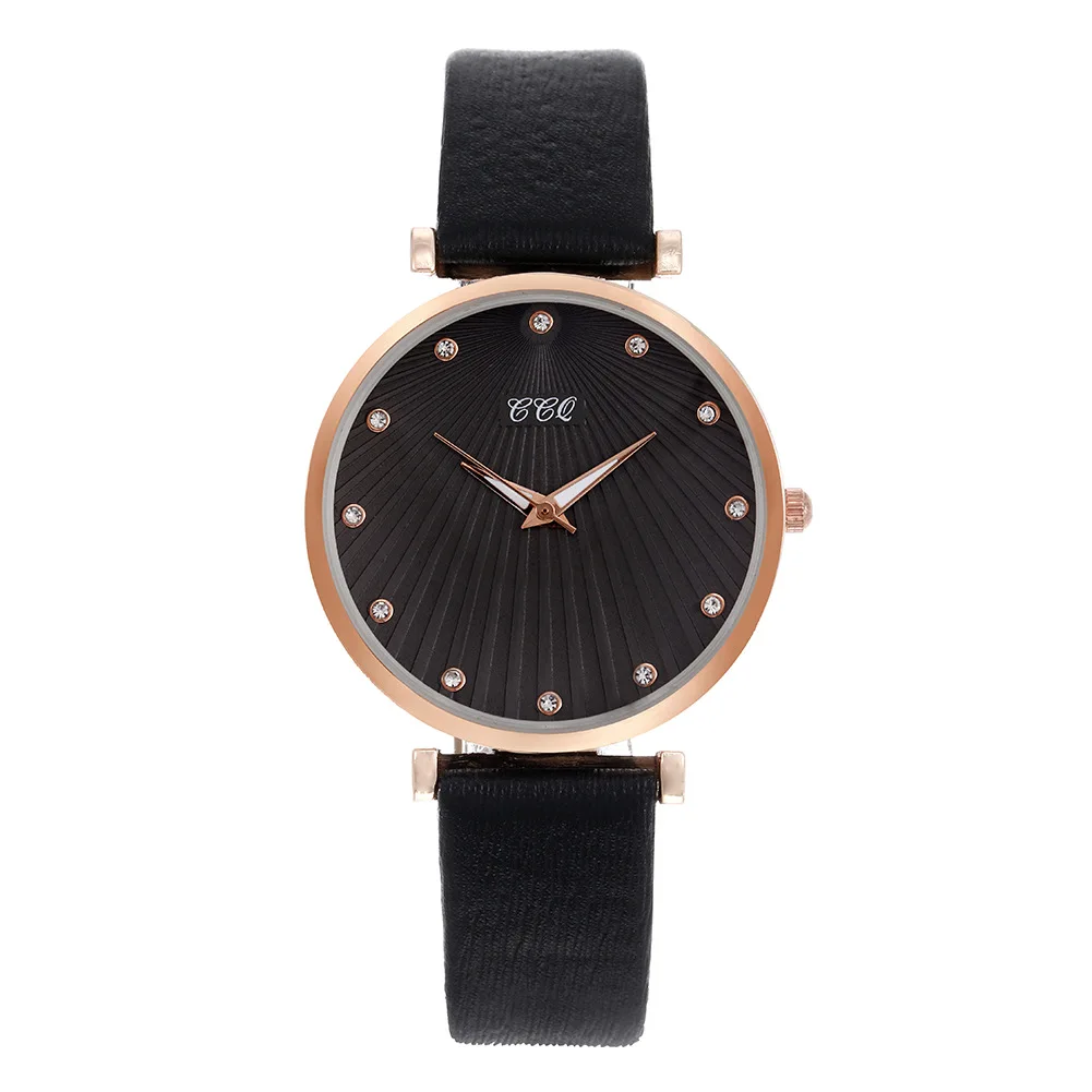 

100pcs/lot burst high-end fashion diamond-encrusted women's belt quartz watch carved dial water drill scale iron-absorbing watch