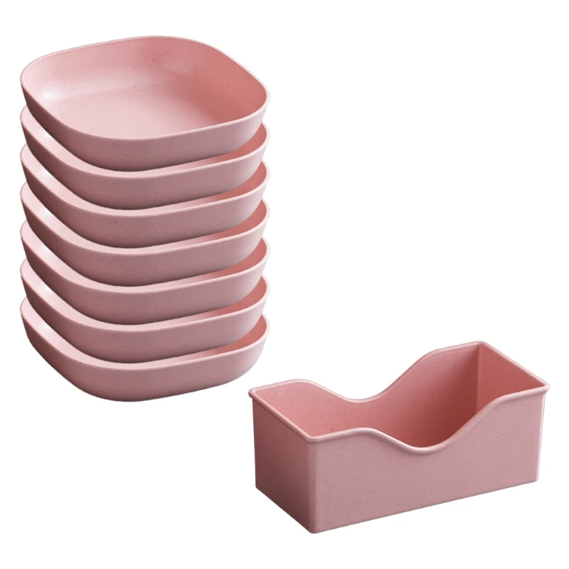 7 шт. квадратные тарелки из пшеничной соломы миски для макаронных изделий салаты