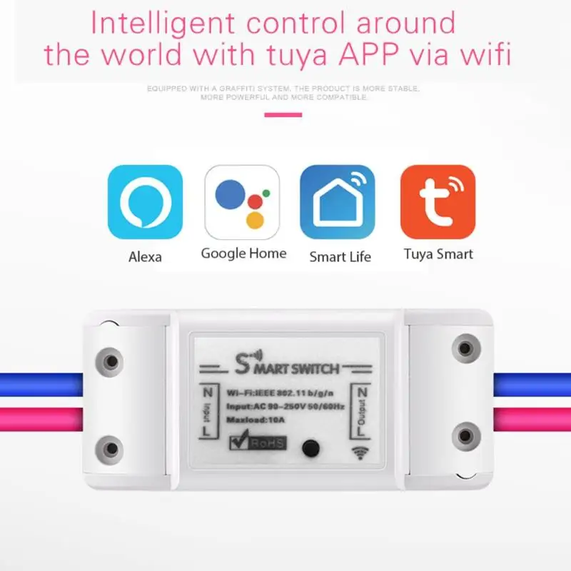 Durable WiFi Smart Switch Delicate Design Tuya Light Breaker Timer for Google Home Amazon Alexa Control | Электроника