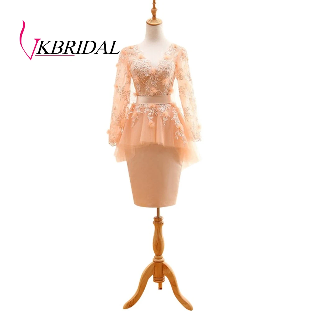 Платье для матери невесты VKBRIDAL элегантное платье до колена с длинным рукавом и