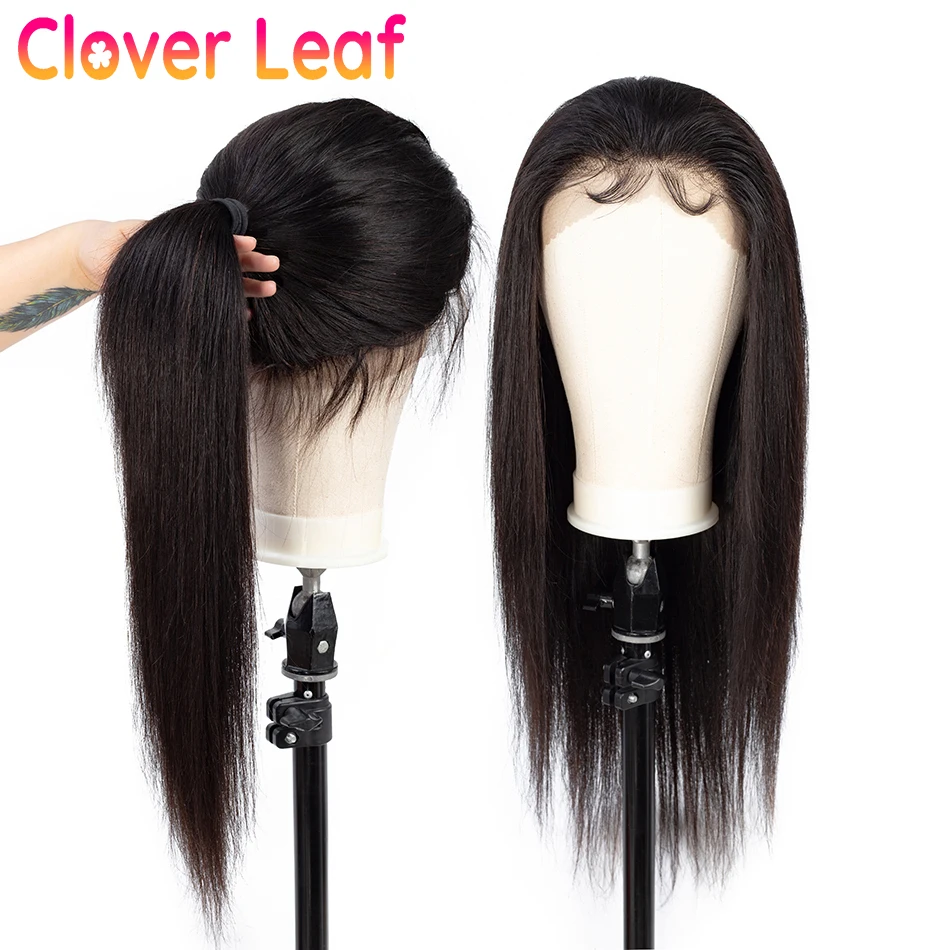 Clover Leaf 360 Lace Wig Straight Human Hair Wigs 150% Remy Malaysian Front PrePlucked With Baby | Шиньоны и парики
