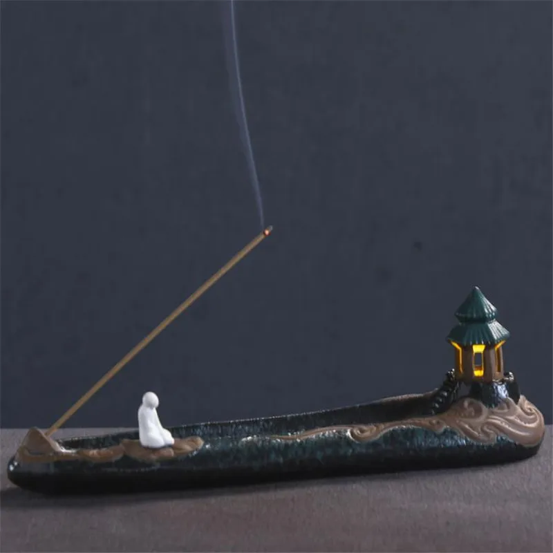 Керамическая китайская антикварная дзен курильница креативная Лунная башня