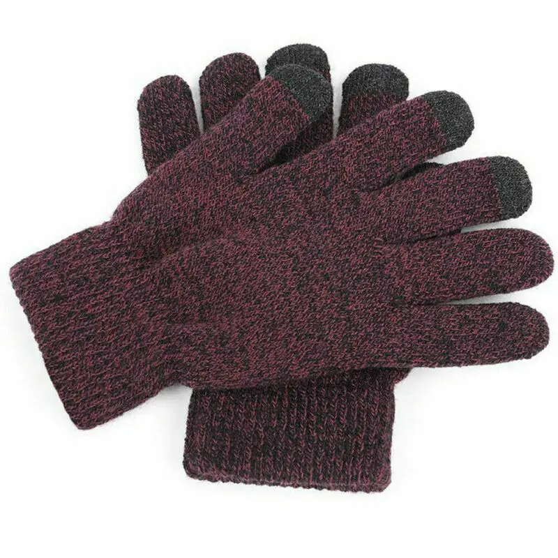 Зимние Модные Повседневные плотные теплые вязаные шерстяные перчатки для мужчин