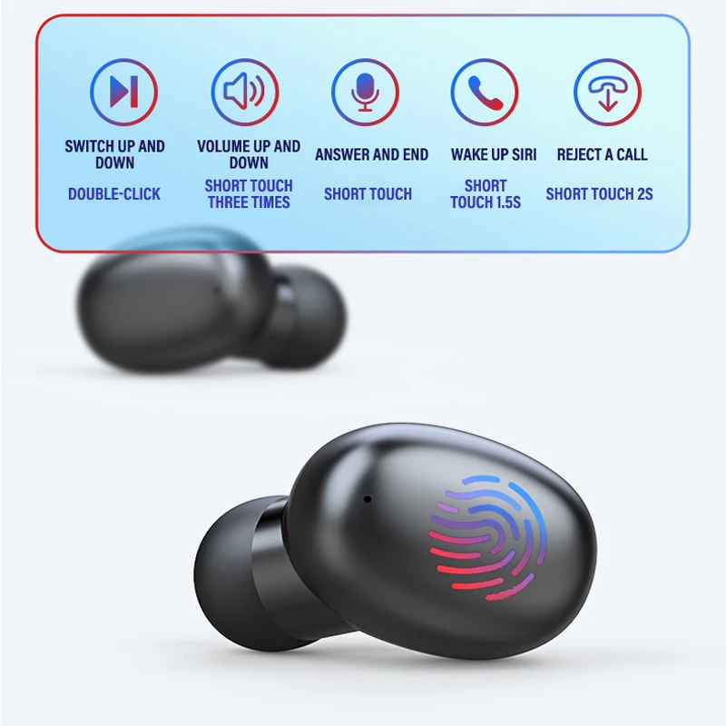 TWS Bluetooth 5.0 беспроводные наушники водонепроницаемые шумоподавляющие спортивные
