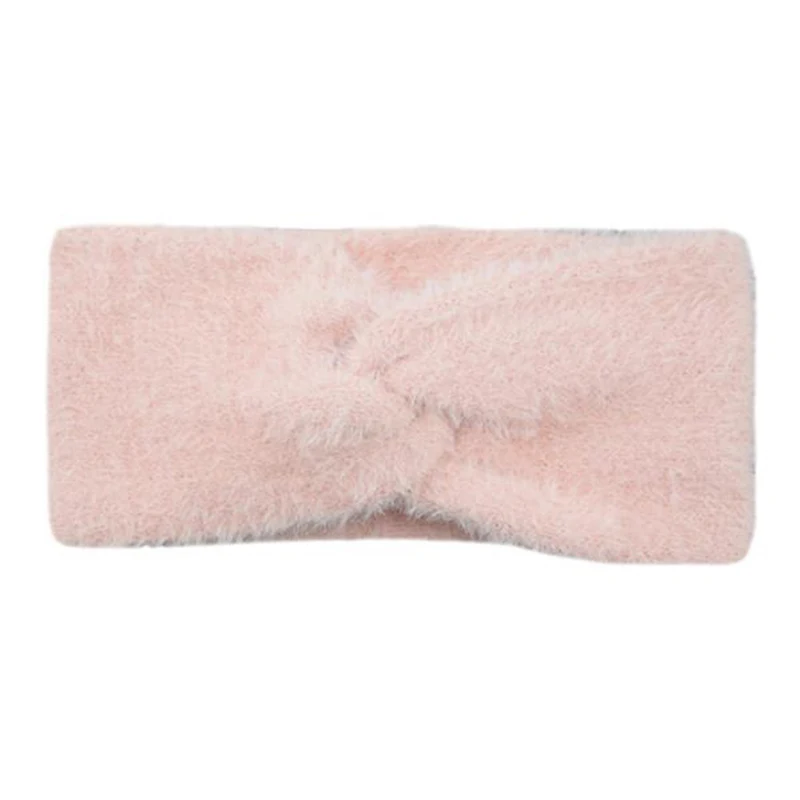 

New Fluffy Knot Headbands Autumn Winter Imitation Mink Cashmere Solid Color Bow Hairbands Simple Warm Women's Sweet Headband