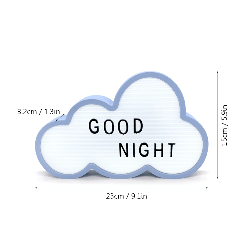 

Cloud Shape Cinema Light Box Marquee LED Light Sign Message Lightbox Decorative Wall Night Lamps Gifts for Friends Lovers