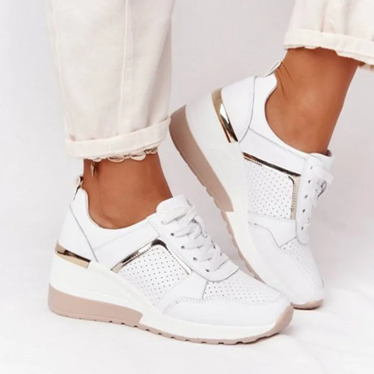 

2021 New Women Casual Shoes Height Increasing Sport Wedge Shoes Air Cushion Comfortable Sneakers Zapatos De Mujer
