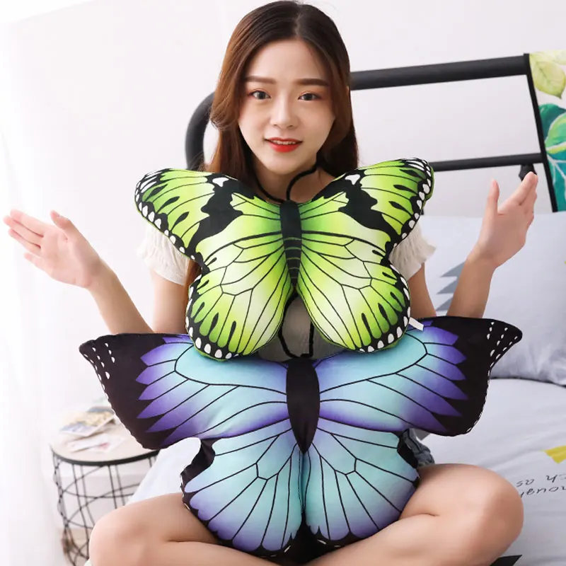 Мультяшная подушка кукла Супер Мягкая красная бабочка плюшевая задняя