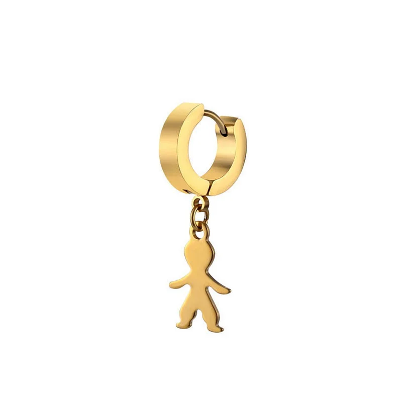 

Vintage Gold Color Stainless Steel Hoop Earrings for Women Girl Hollow Butterfly Heart Pendant Earring Fashion Piercing Jewelry