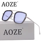 Модные солнцезащитные очки Tony Stark в летном стиле, Мужские квадратные брендовые дизайнерские солнцезащитные очки, женские солнцезащитные очки в стиле ретро, мужские очки